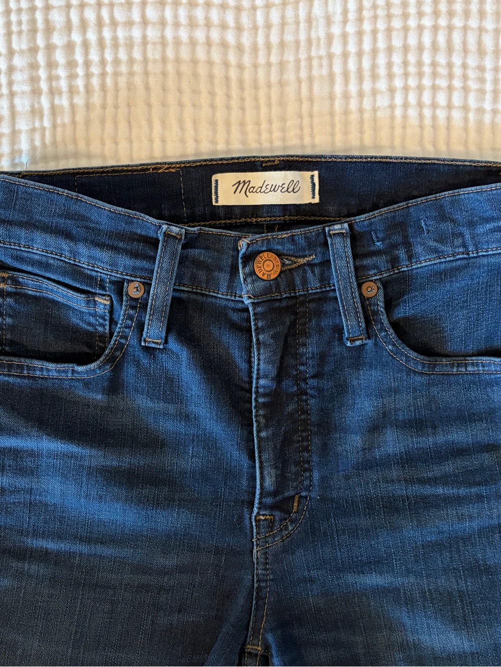 Madewell Women’s Indigo Wash Slim Straight Jeans High Waisted Sz 0 NWOT